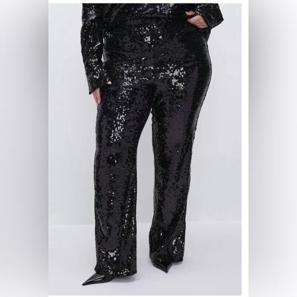 NWT Anthropologie Good American Wide Leg Sequin Pant Sz 3X - Picture 1 of 12